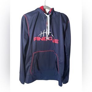 And1 Navy Hoody Size L Big Front Pocket Fir the Basketball Lover!